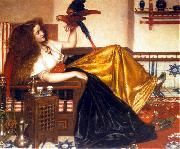 Valentine Cameron Prinsep Prints Reclining Woman with a Parrot Sweden oil painting artist